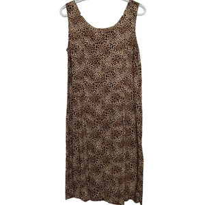 M.H.M. Melissa Harper Women's Brown Black‎ Animal Print Sleeveless Dress No Size